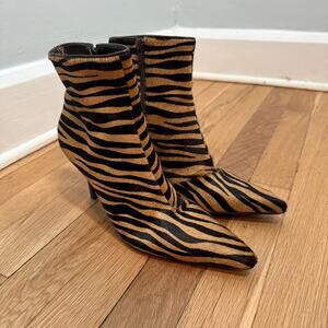 Antonio Melani Zebra Print Pony Hair Stiletto Boots Women’s 8M